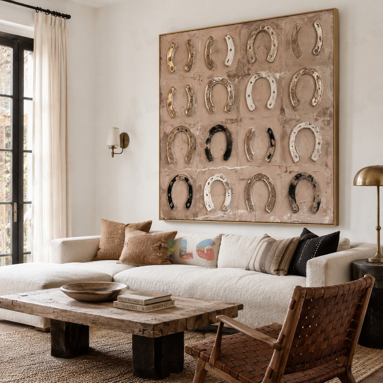 Horseshoe Grid – Wabi Sabi Textured Wall Art
