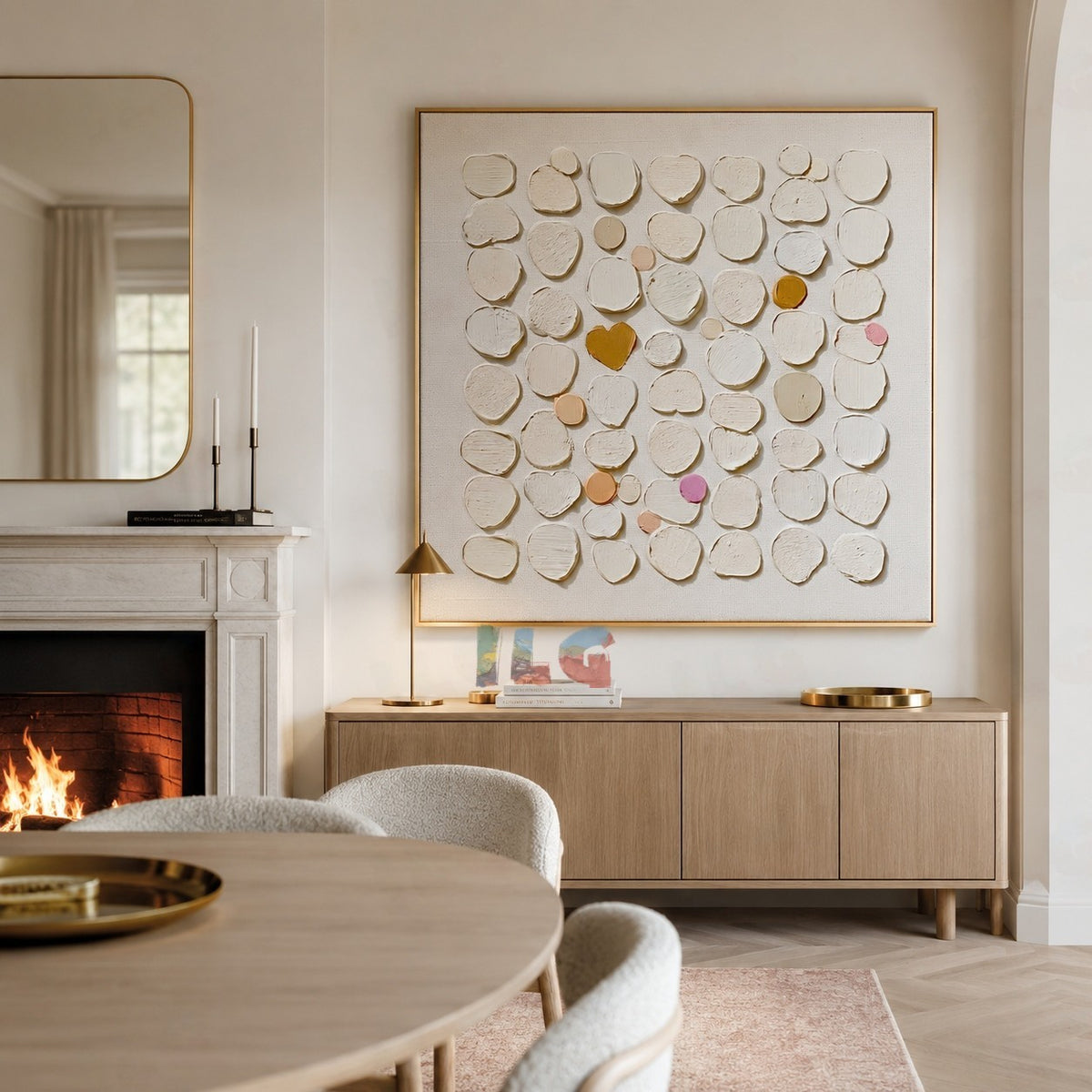 Linen Pebble Sonata – Abstract Textured Wall Art