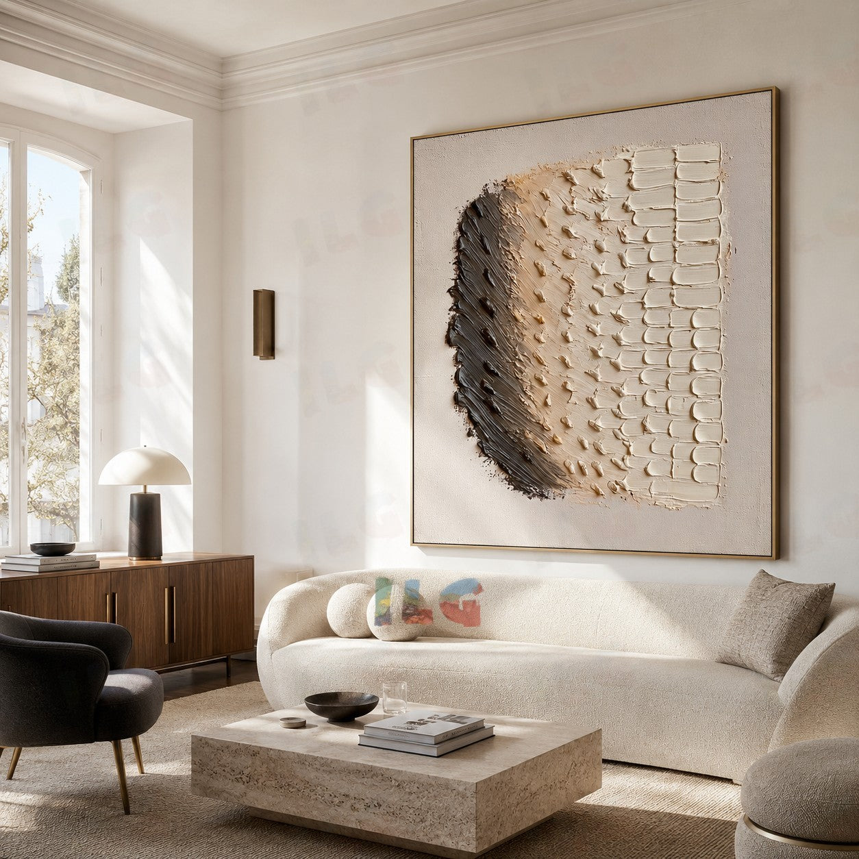 Material Flow – Dual Texture Transition Wall Art