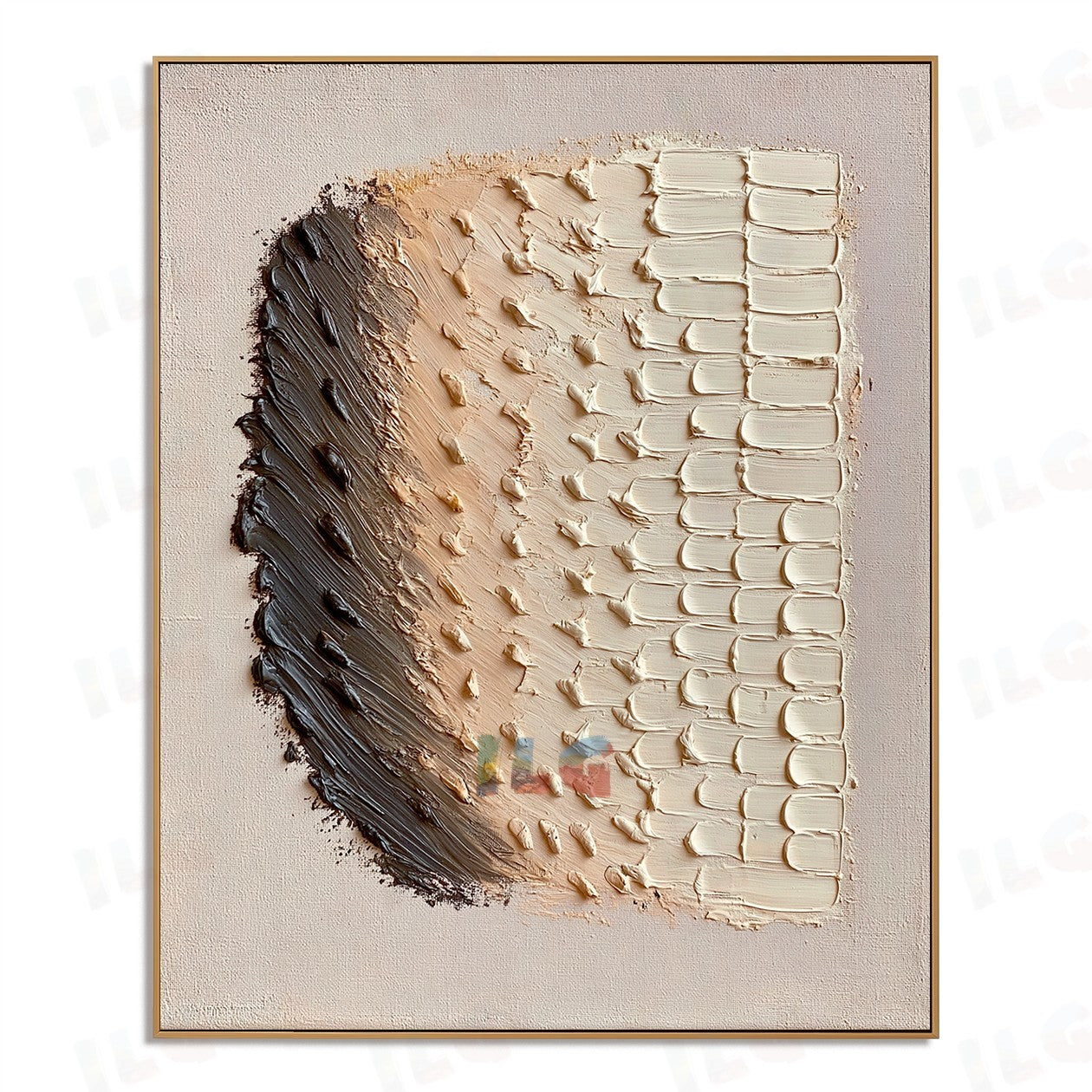 Material Flow – Dual Texture Transition Wall Art