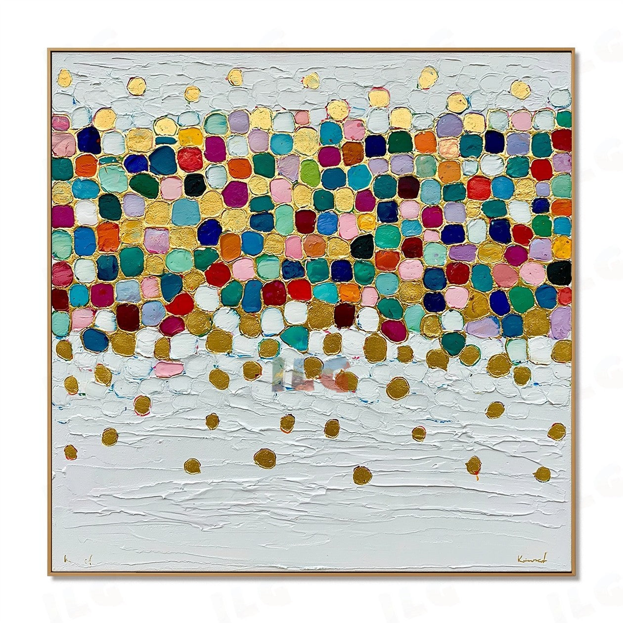 Prismatic Pebble Field – Abstract Textured Wall Art