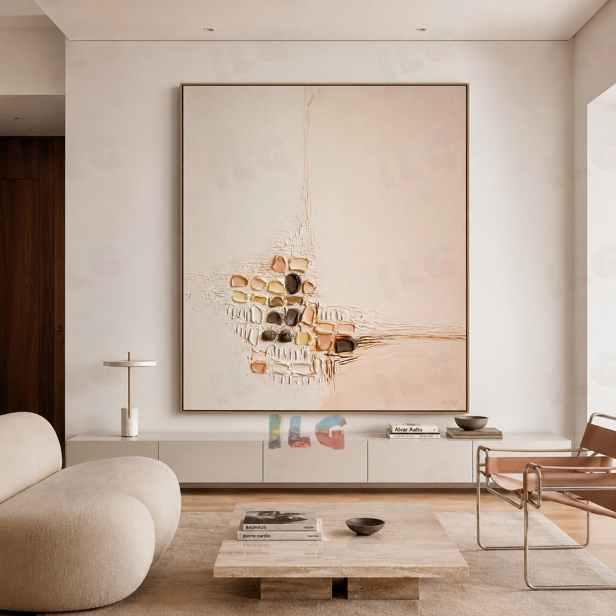 Quiet Drift – Neutral Texture Acoustic Abstract Wall Art