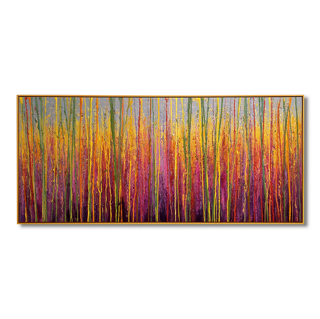 Radiant Horizon - Large Textured Abstract Panoramic Oil Painting