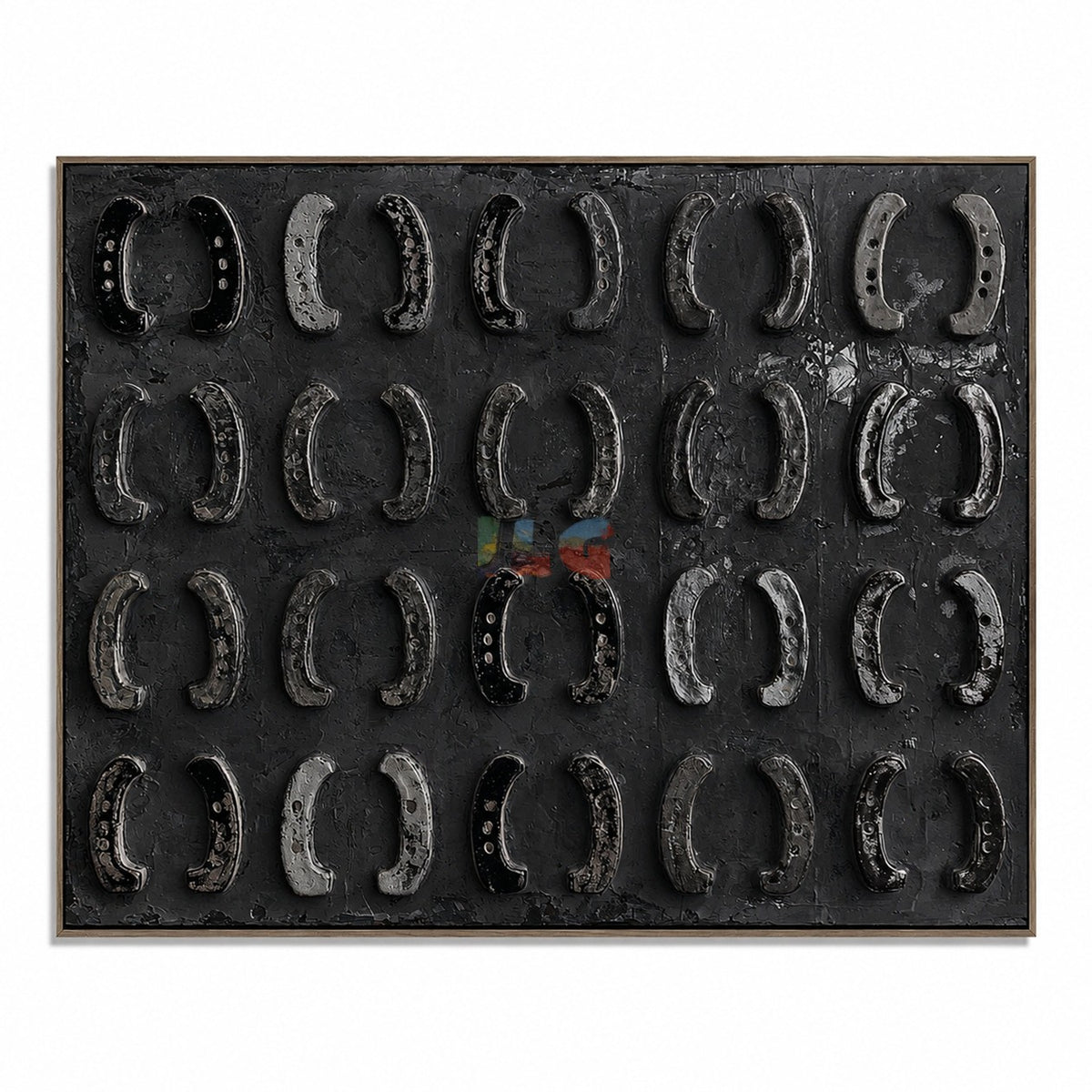 Shadow Horseshoe Grid – Abstract Western Wall Art