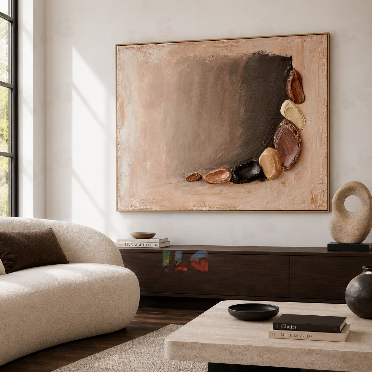 Terracotta Horizon – Sculpted Flow Abstract Wall Art