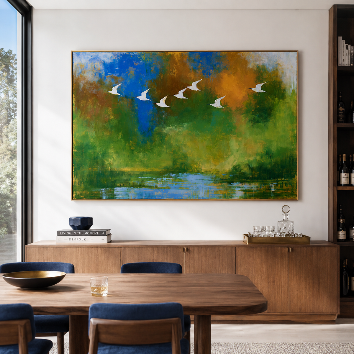 Verdant Flight – Abstract Nature Wall Art