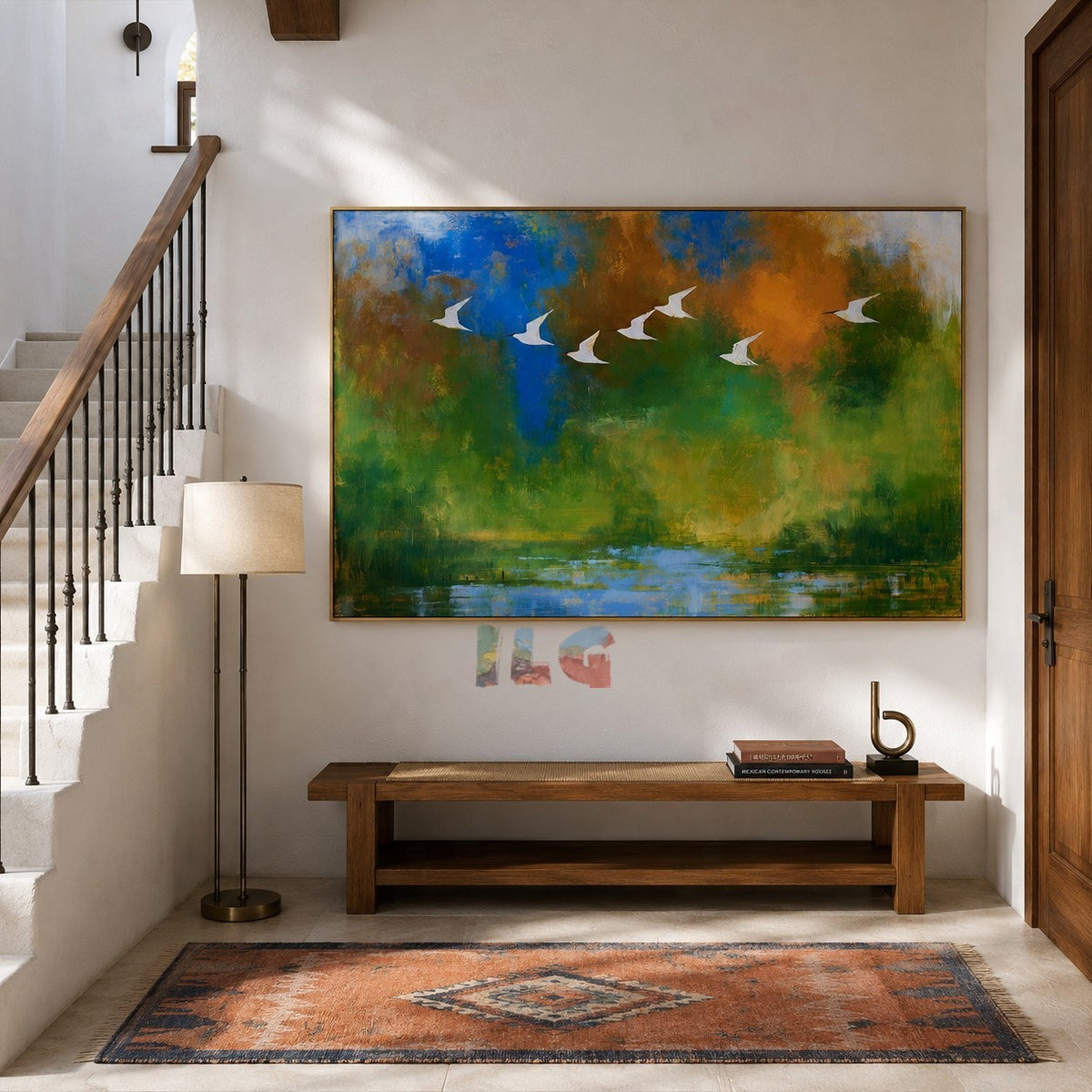 Verdant Flight – Abstract Nature Wall Art