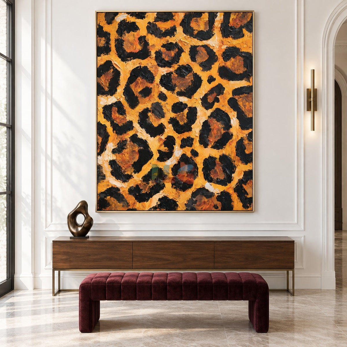 Wild Amber Spots – Abstract Leopard Texture Wall Art