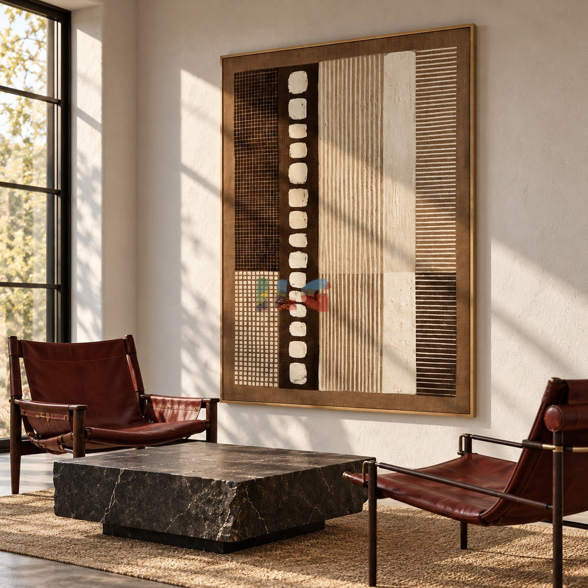 Woven Cadence – Neutral Geometric Textured Wall Art
