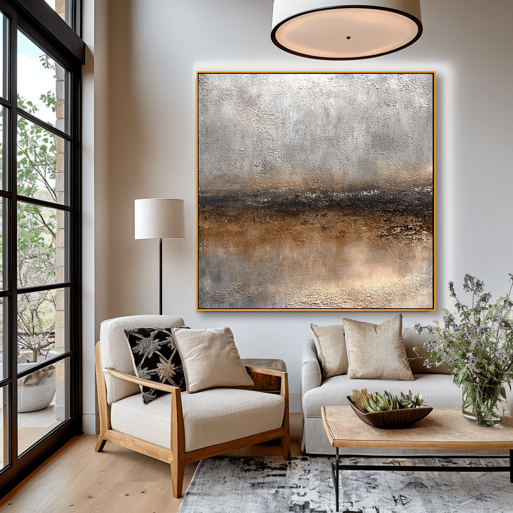 Earthen Veil – Textured Abstract Landscape Painting