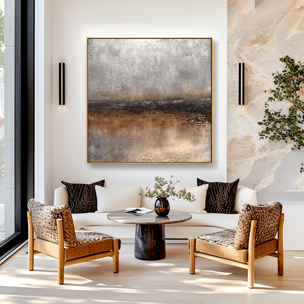 Earthen Veil – Textured Abstract Landscape Painting