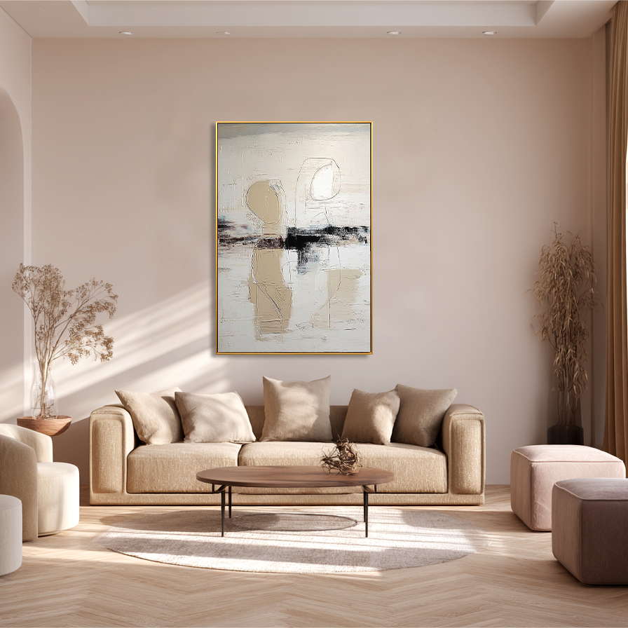 Echoed Forms — Minimalist Textured Abstract Art