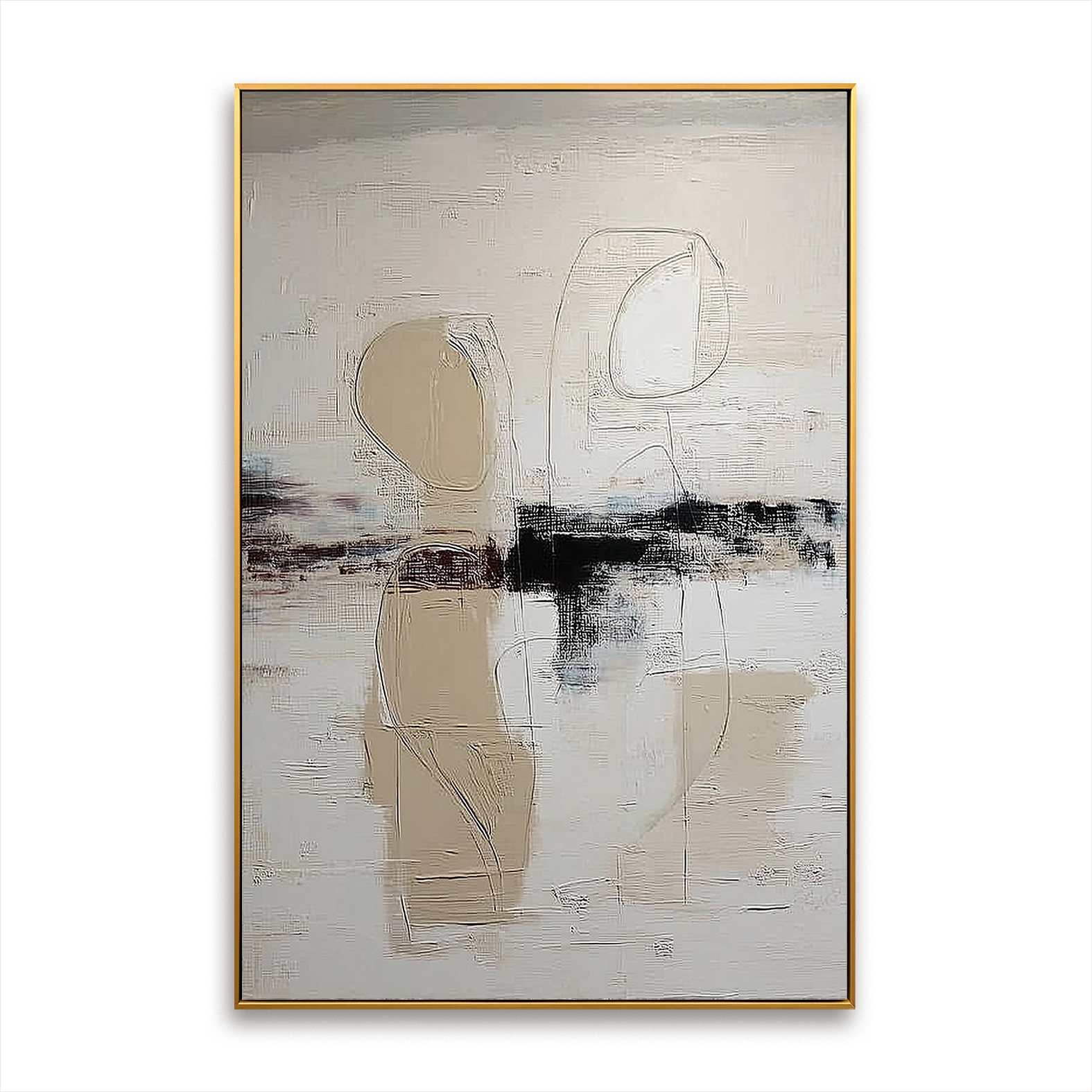 Echoed Forms — Minimalist Textured Abstract Art