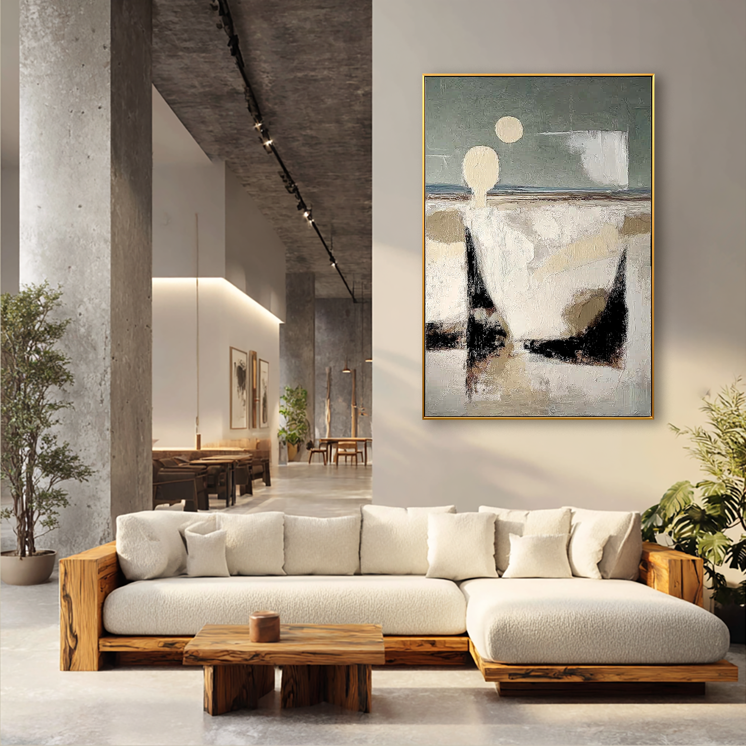 Pale Horizons — Textured Coastal Abstract Art