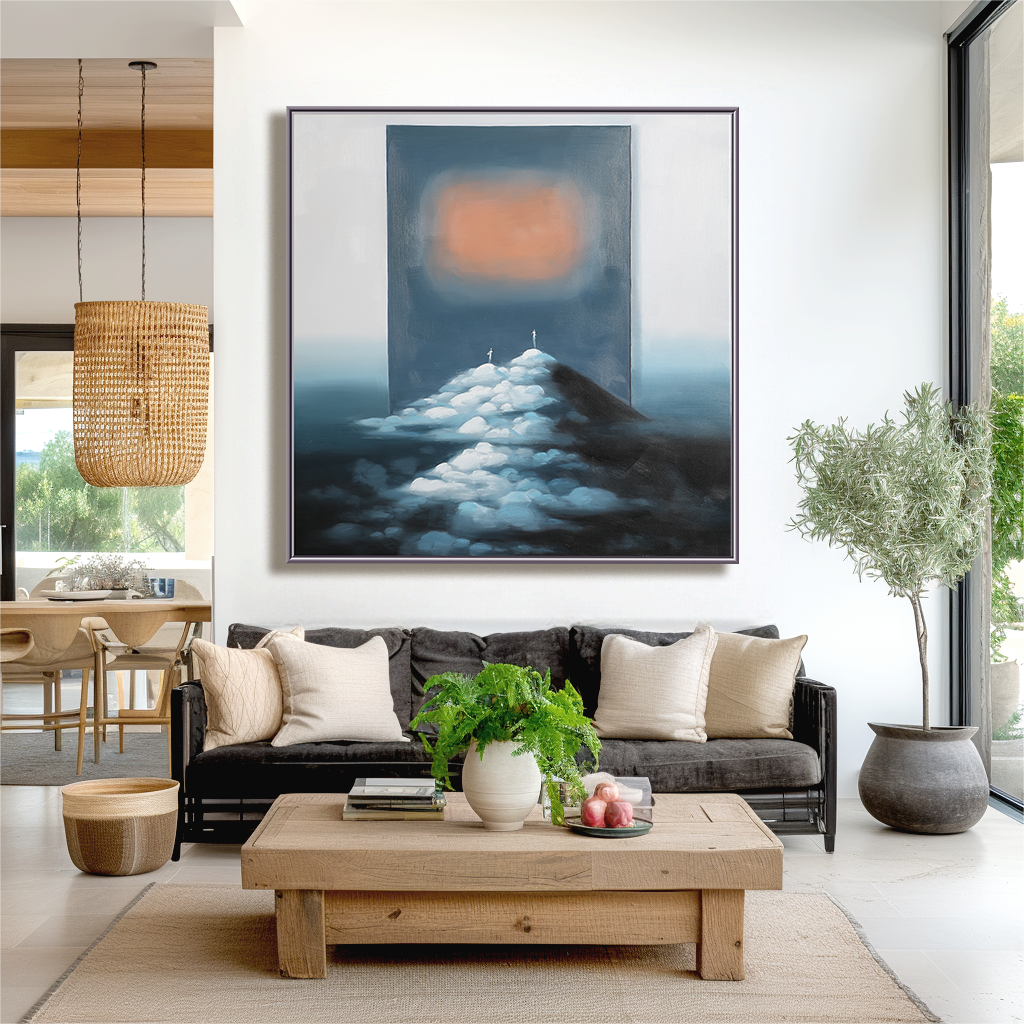 Path of Light – Surreal Abstract Landscape Oil Painting, Modern Art for Living Room and Office Décor