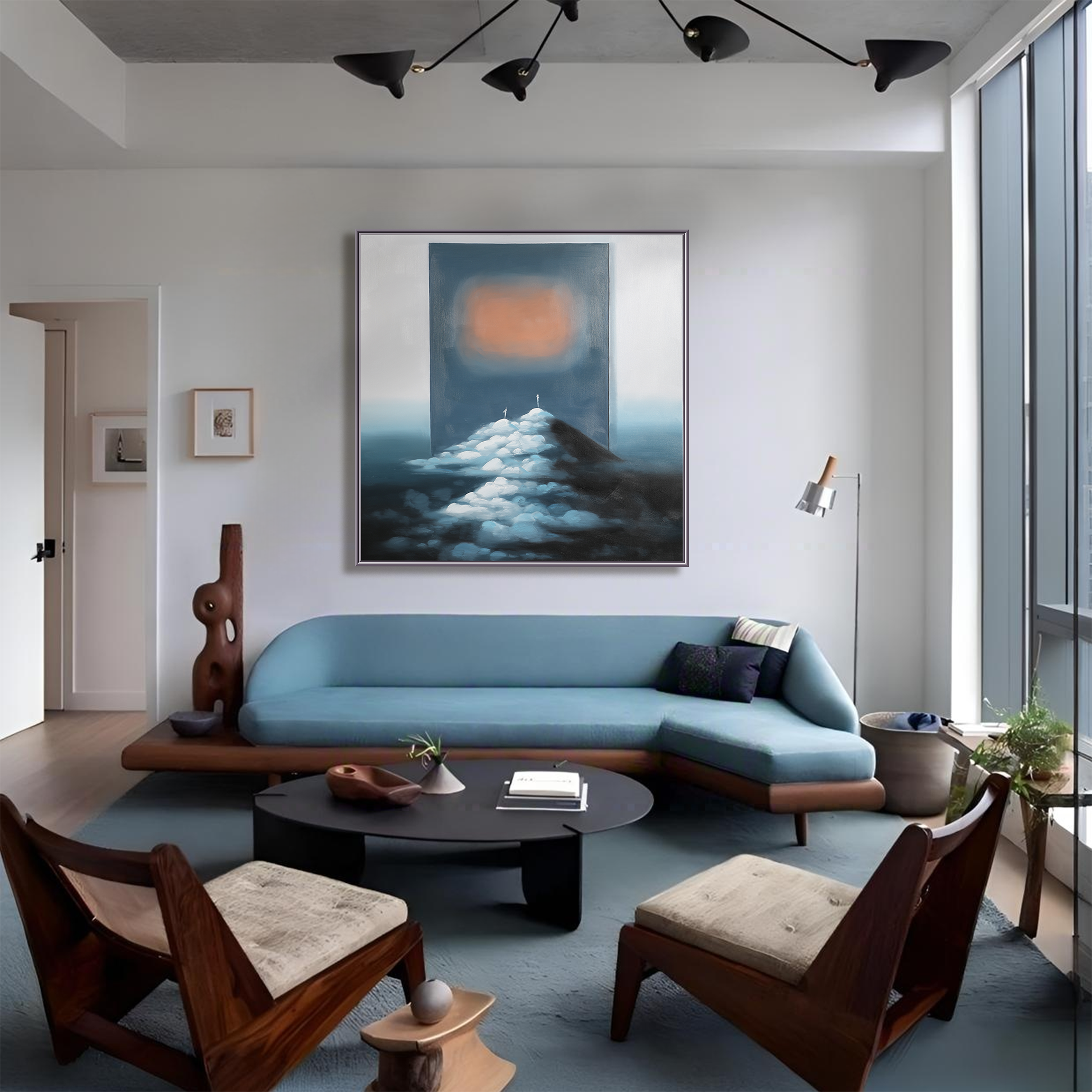 Path of Light – Surreal Abstract Landscape Oil Painting, Modern Art for Living Room and Office Décor