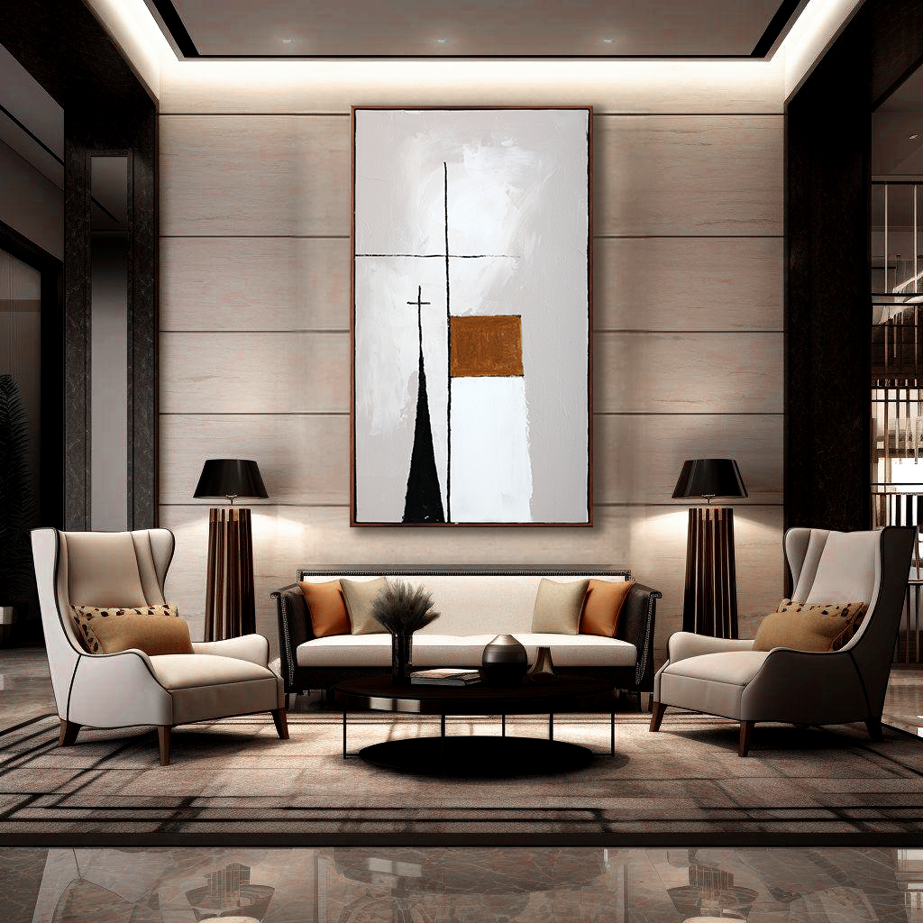 Quiet Geometry – Minimalist Textured Abstract Painting