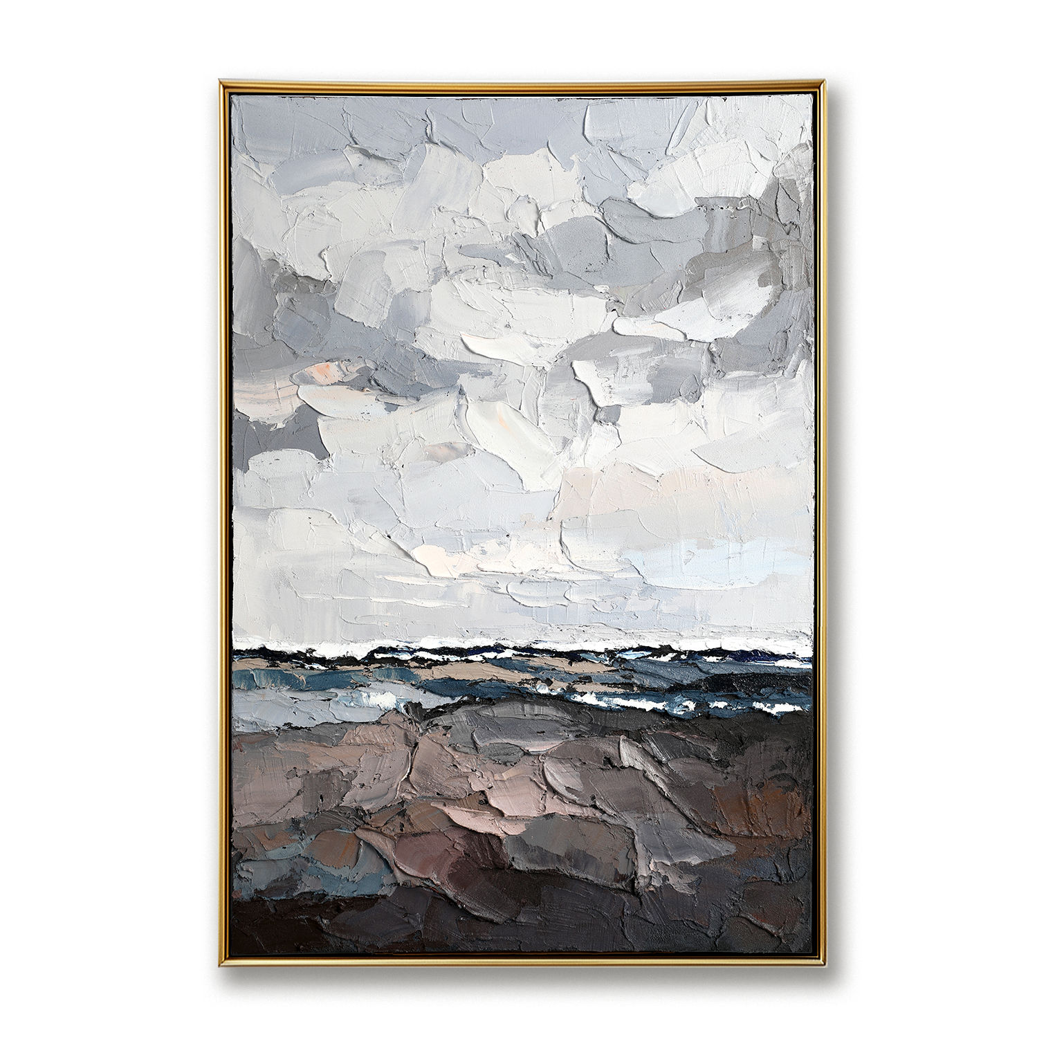 Tidal Overcast – Textured Coastal Abstract Painting