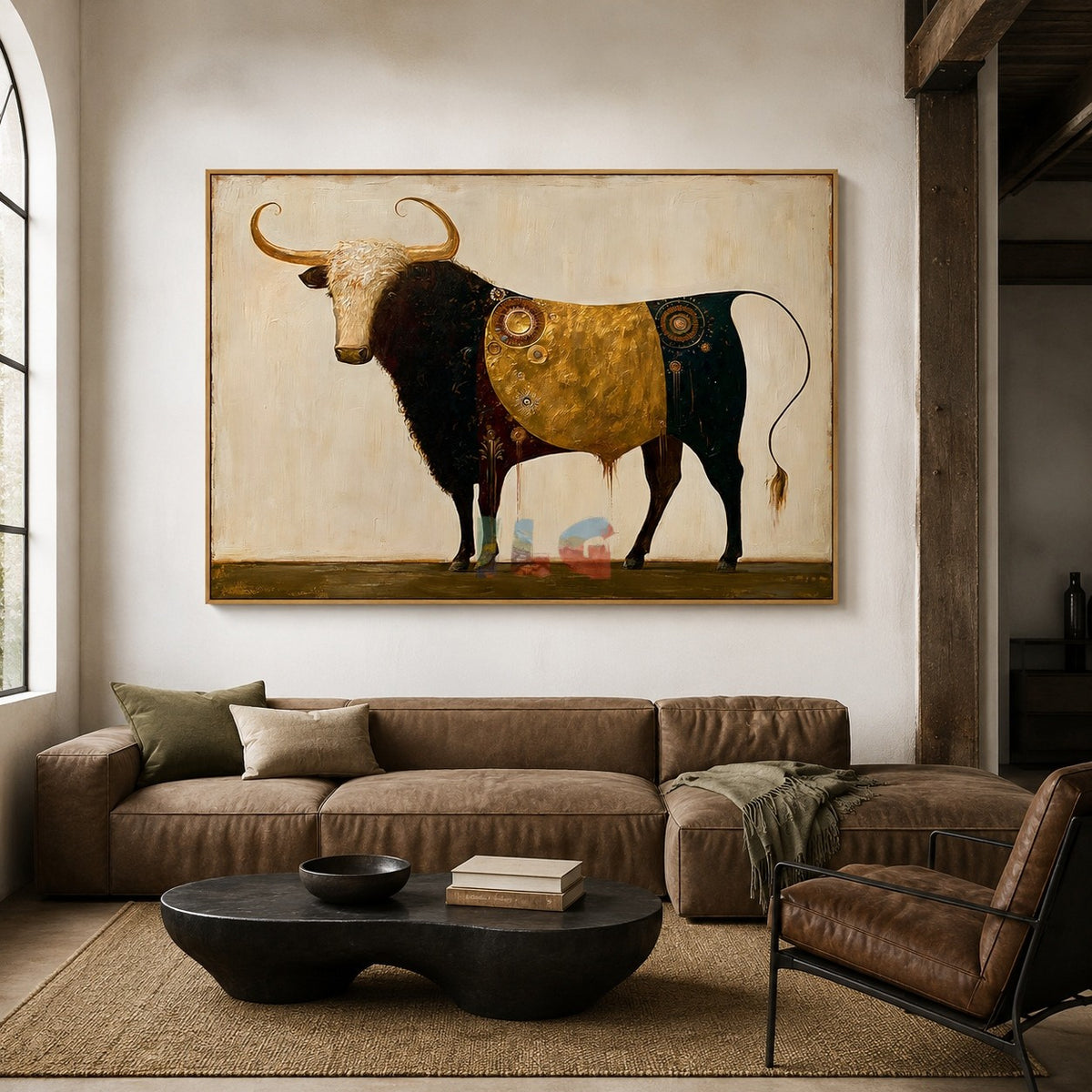 Ornate Golden Longhorn – Western Animal Wall Art