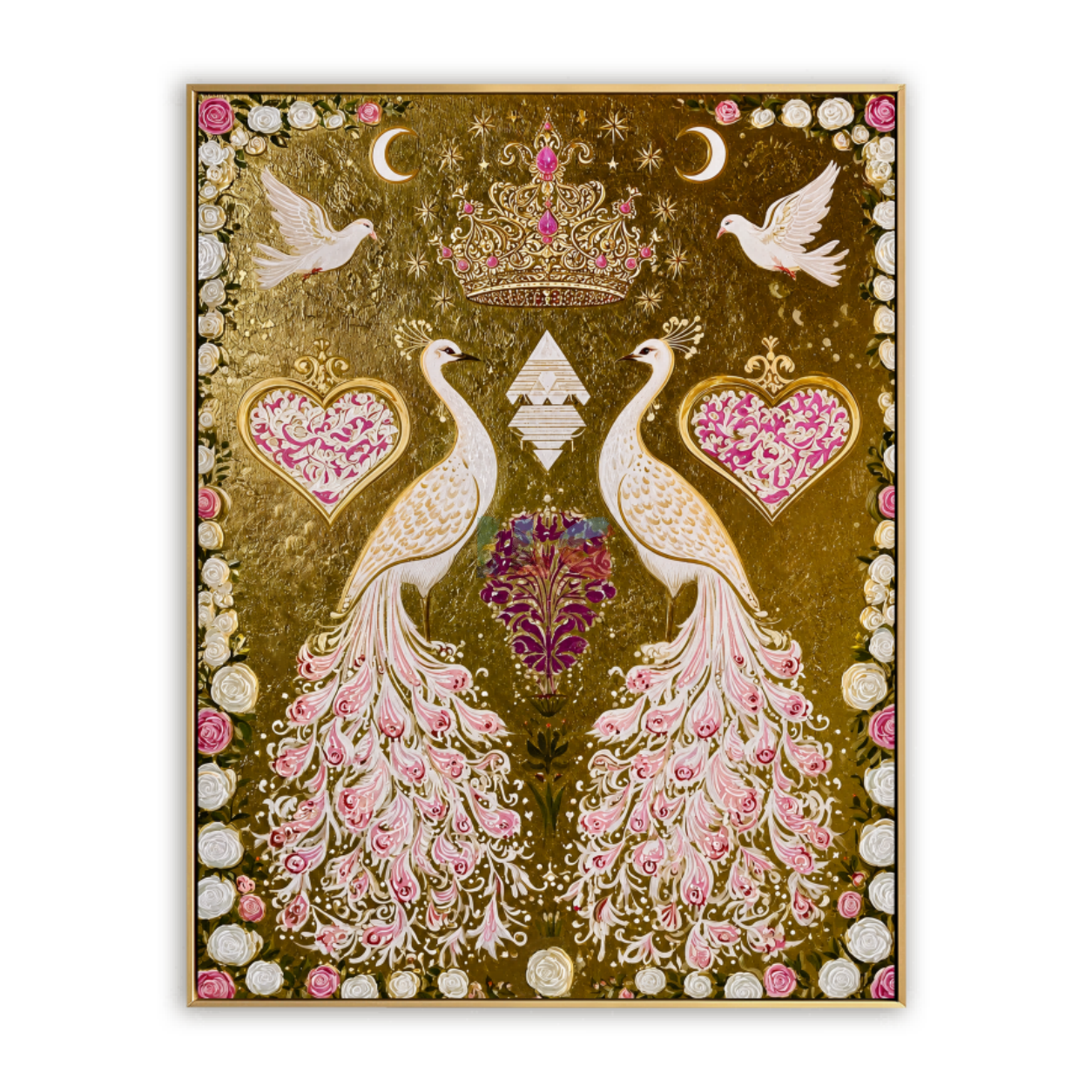 Regal Peacock Garden – Ornate Botanical Wall Art