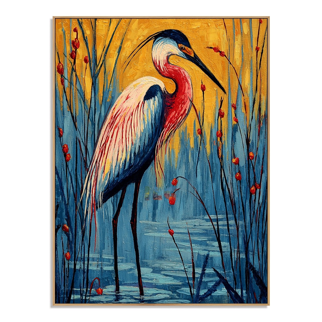 Amber Marsh Heron – Bird Wall Art