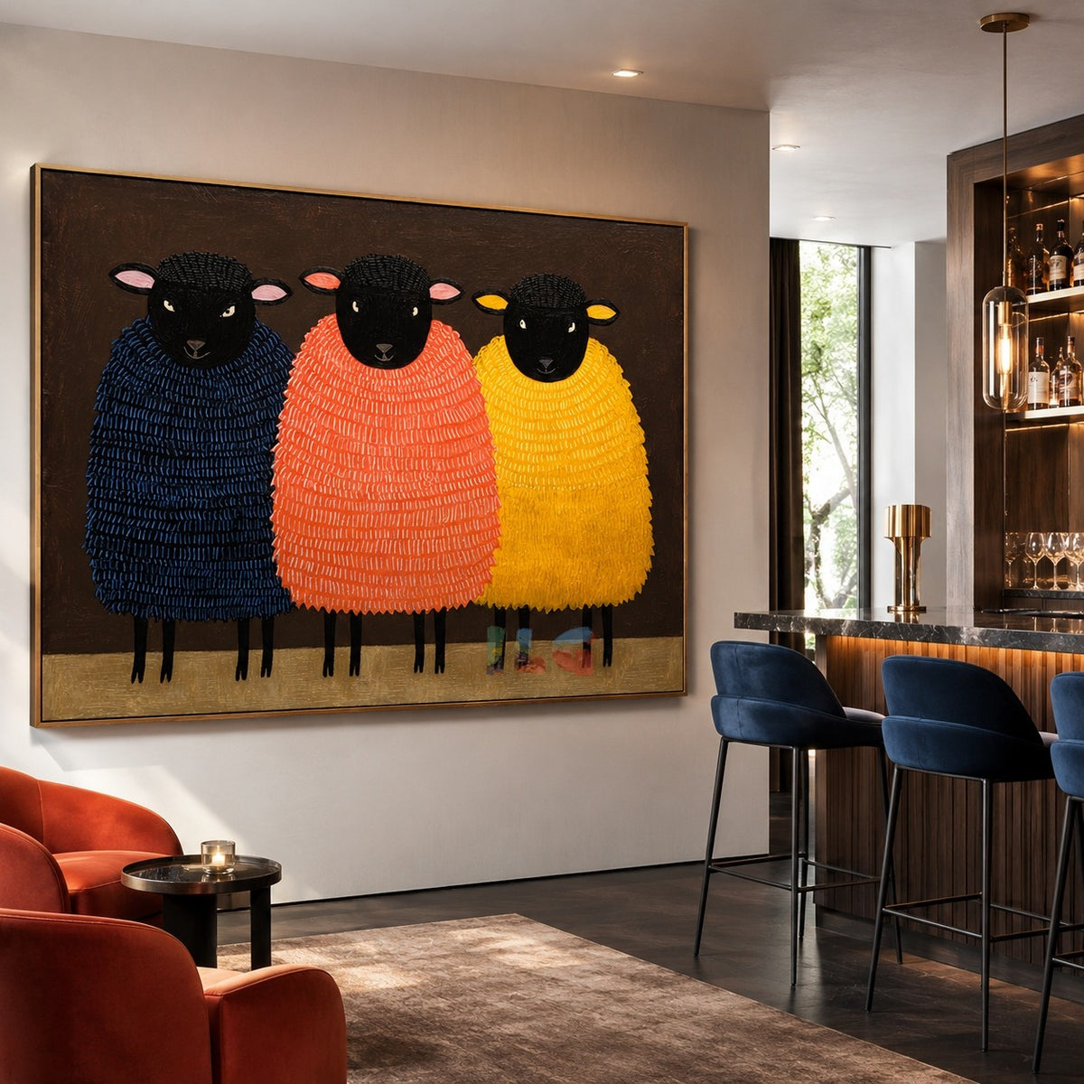 Bright Wool Companions – Sheep Wall Art