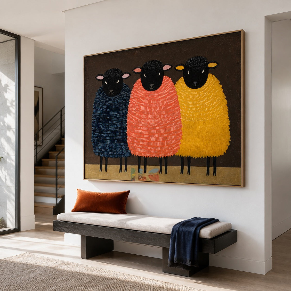 Bright Wool Companions – Sheep Wall Art
