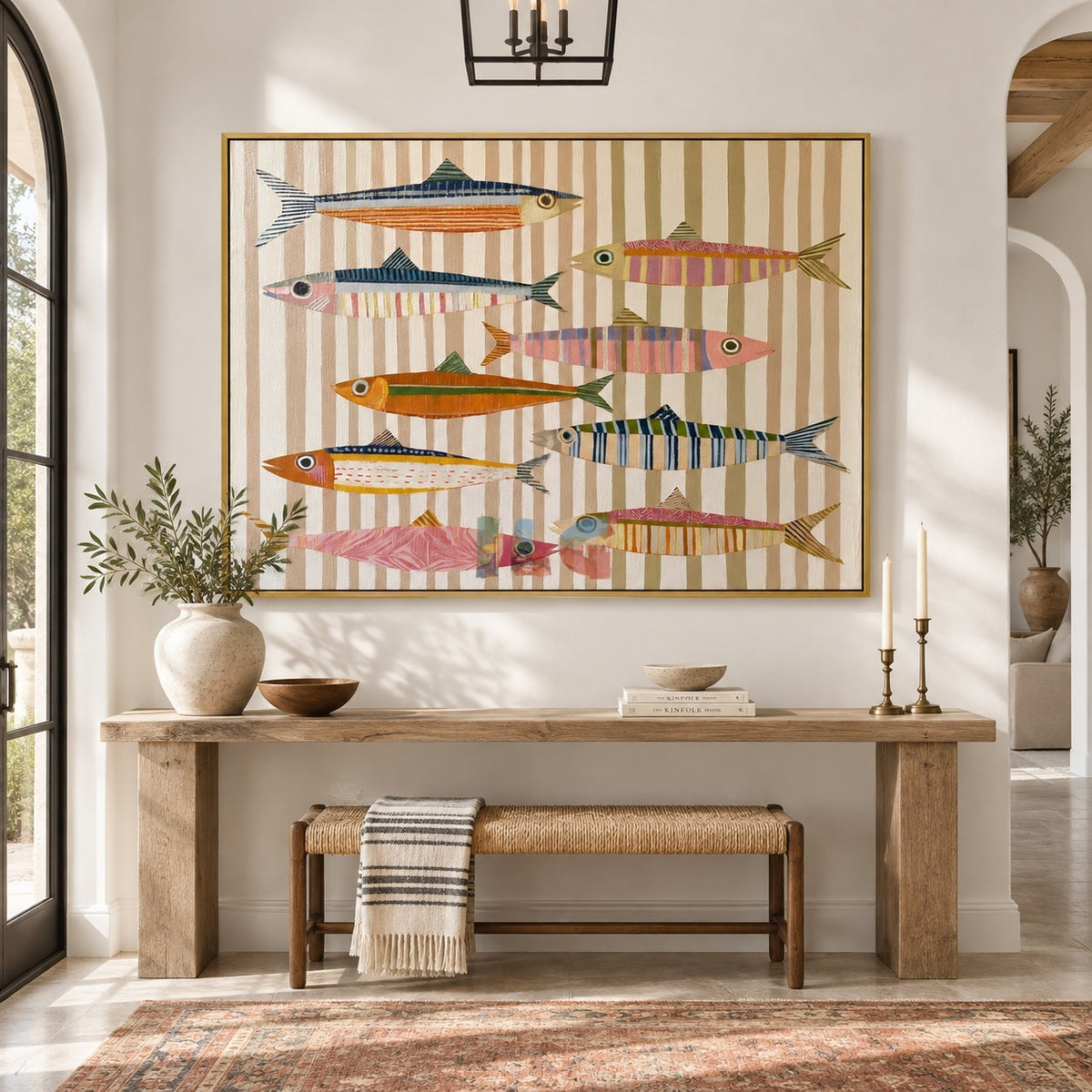 Colorful Fish Harmony – Coastal Abstract Wall Art