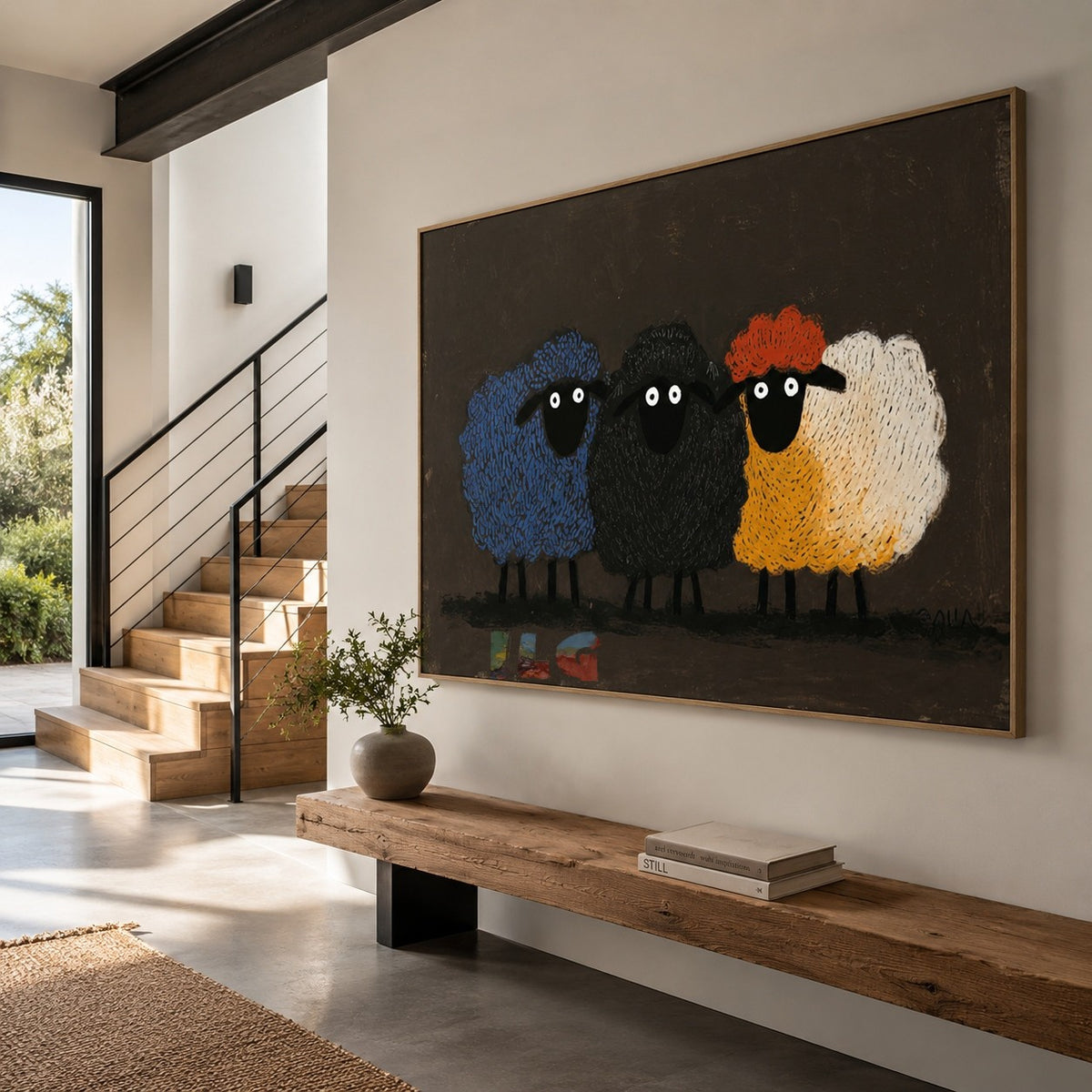 Colorful Flock Friends – Sheep Wall Art