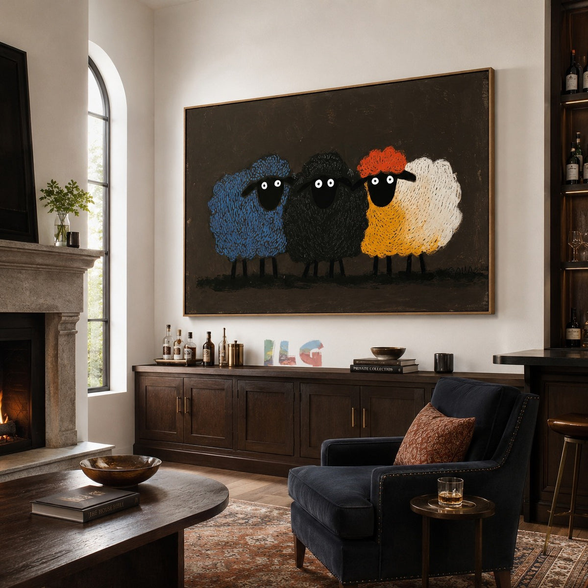 Colorful Flock Friends – Sheep Wall Art