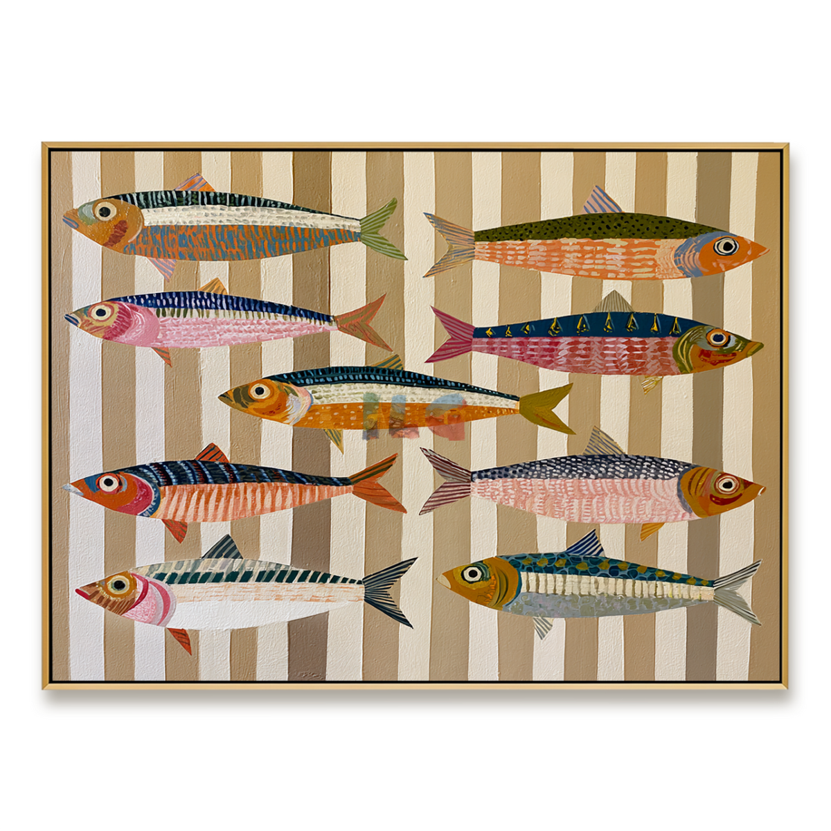 Ocean Stripe Fish Collection – Coastal Abstract Wall Art