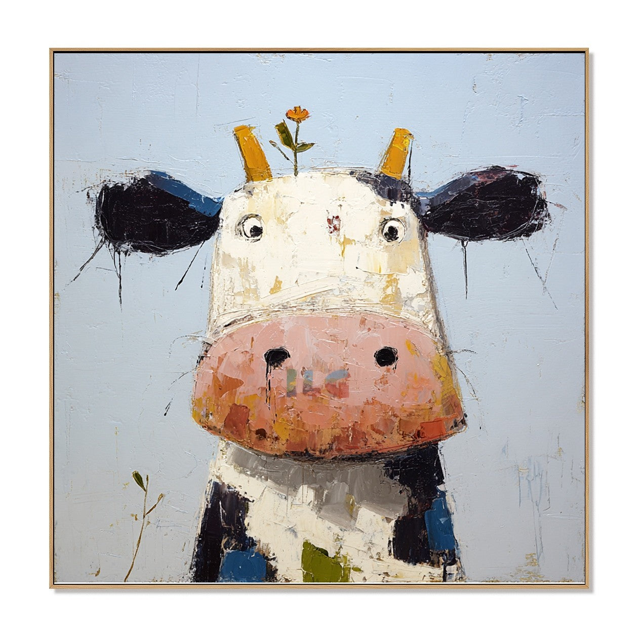 Playful Meadow Cow – Animal Wall Art