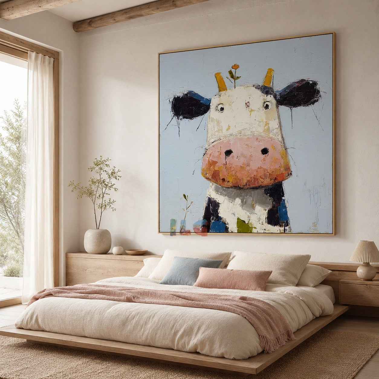 Playful Meadow Cow – Animal Wall Art