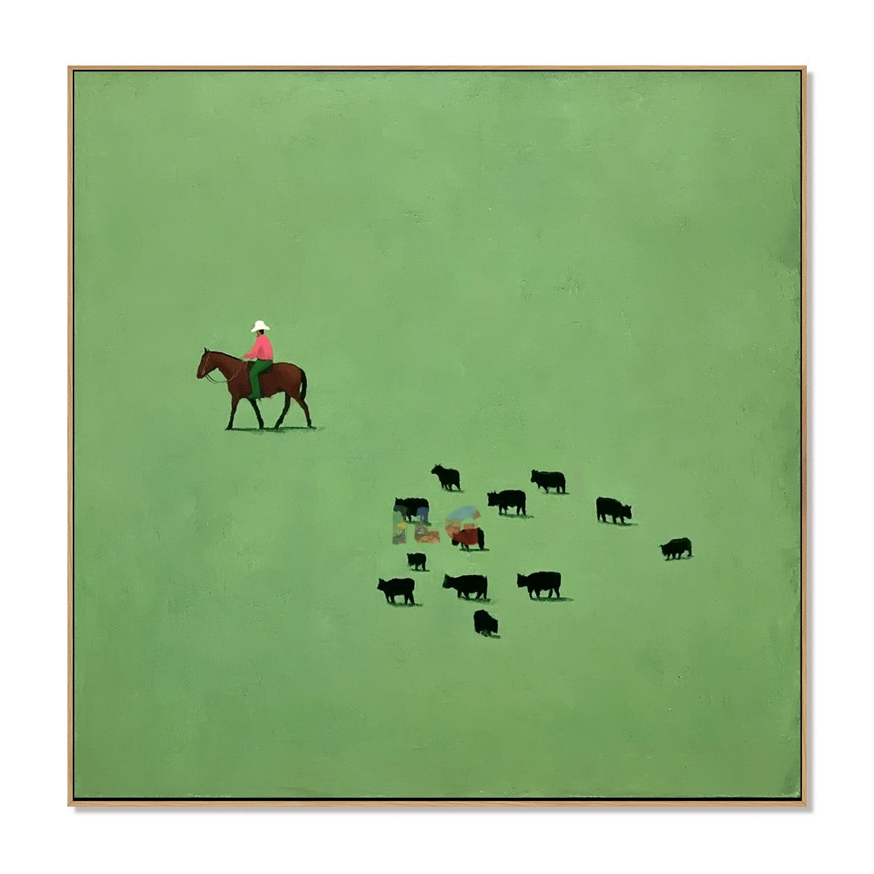 Quiet Pasture Rider – Minimal Western Wall Art