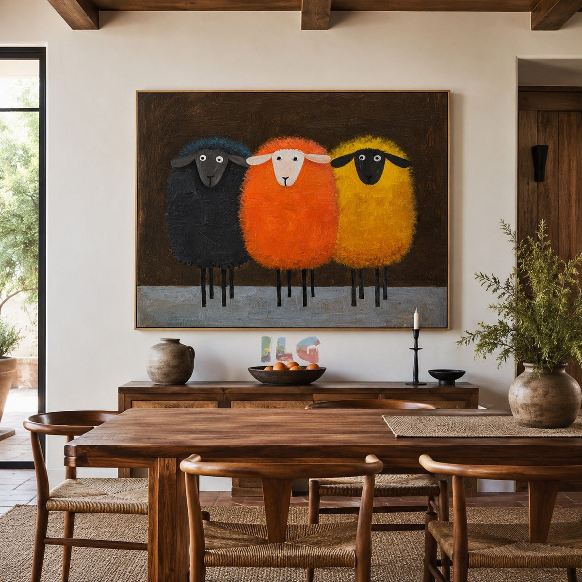 Woolly Farmhouse Trio – Sheep Wall Art