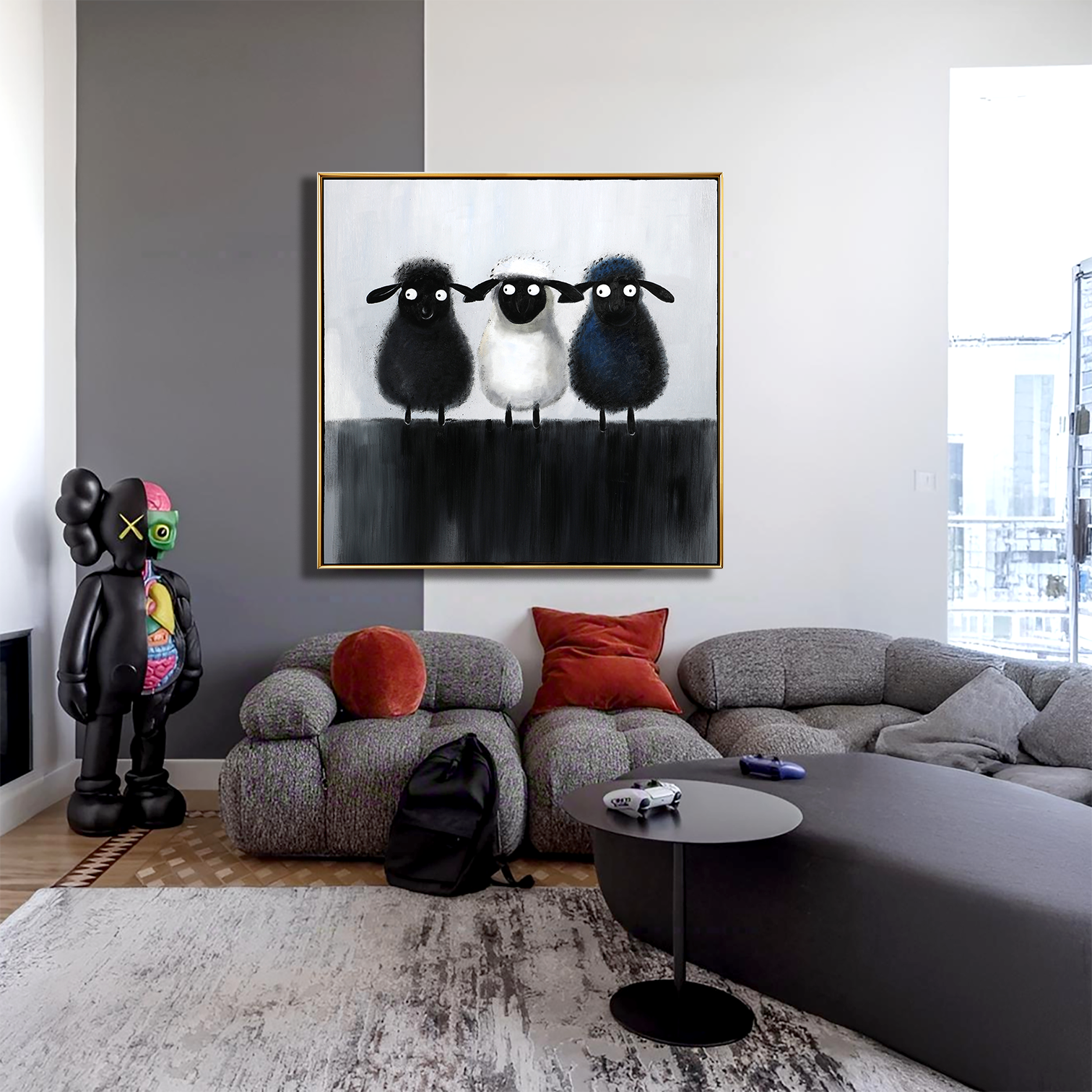 Three Little Woolies – Modern Cute Sheep Art