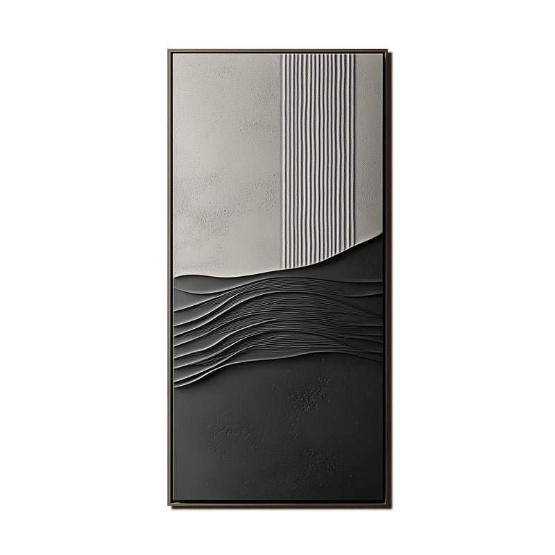 black and grey abstract minimalist painting