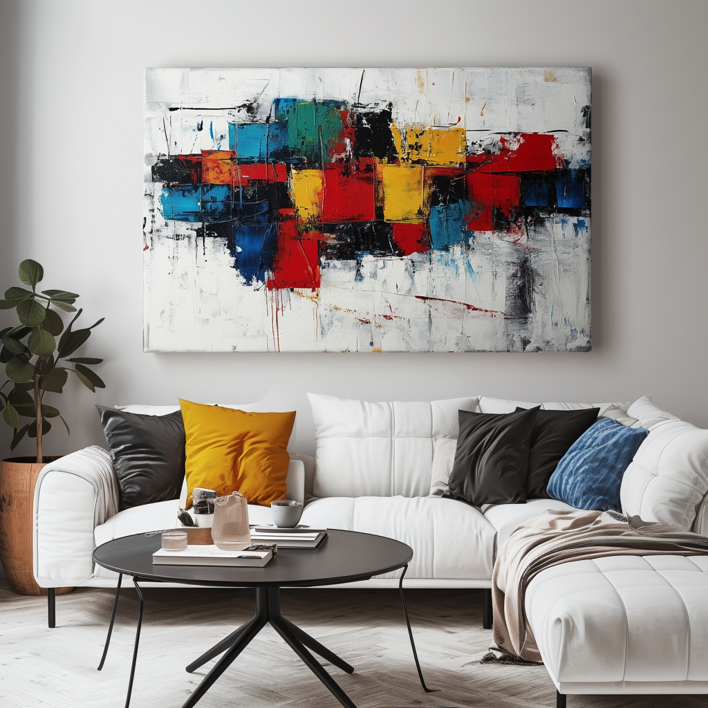 bold geometric abstract painting