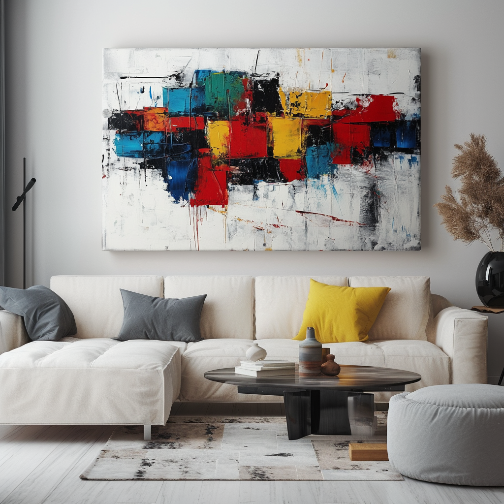 bold geometric abstract painting