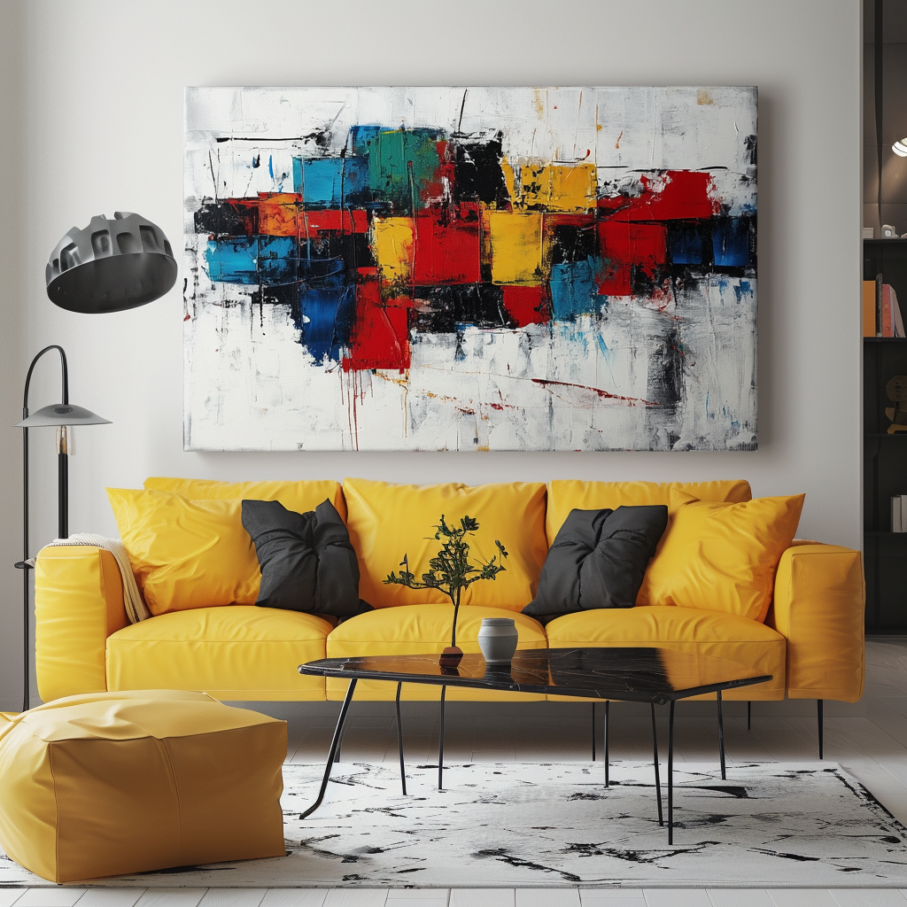 bold geometric abstract painting