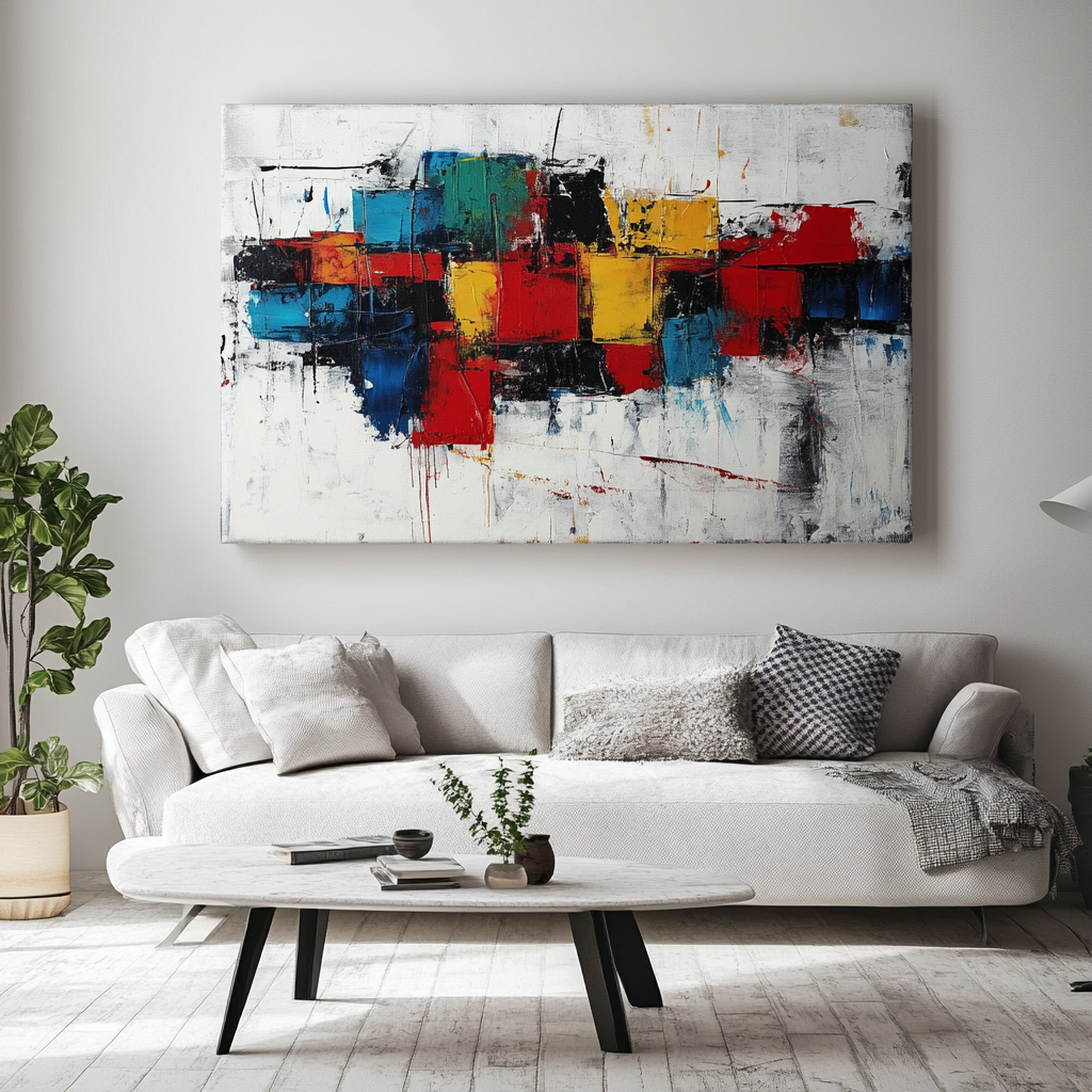 bold geometric abstract painting