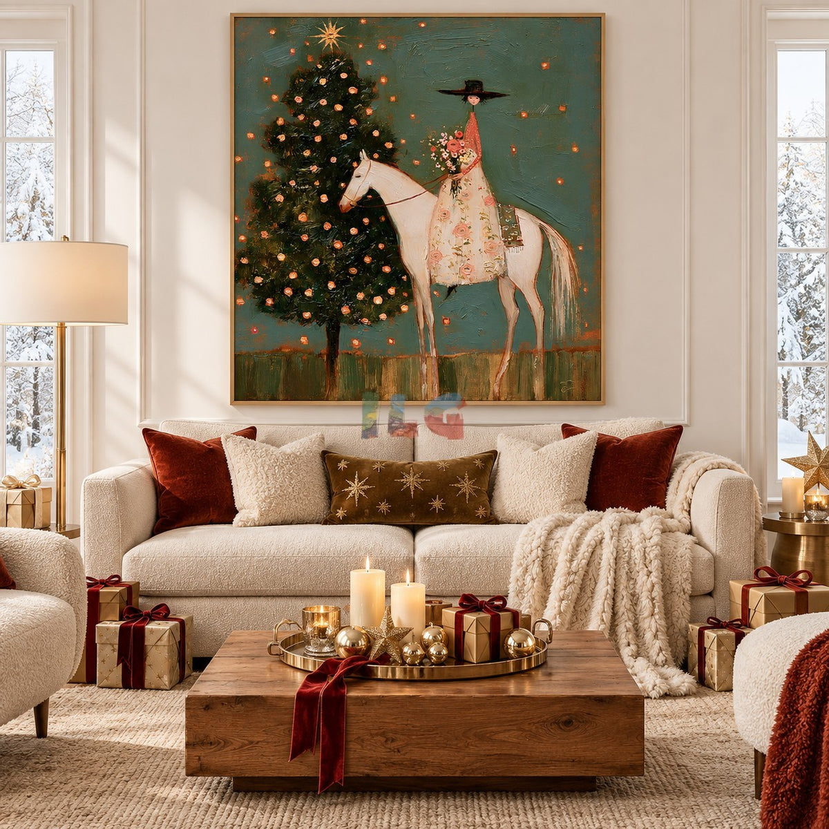Enchanted Garden Rider – Figurative Horse Floral Wall Art
