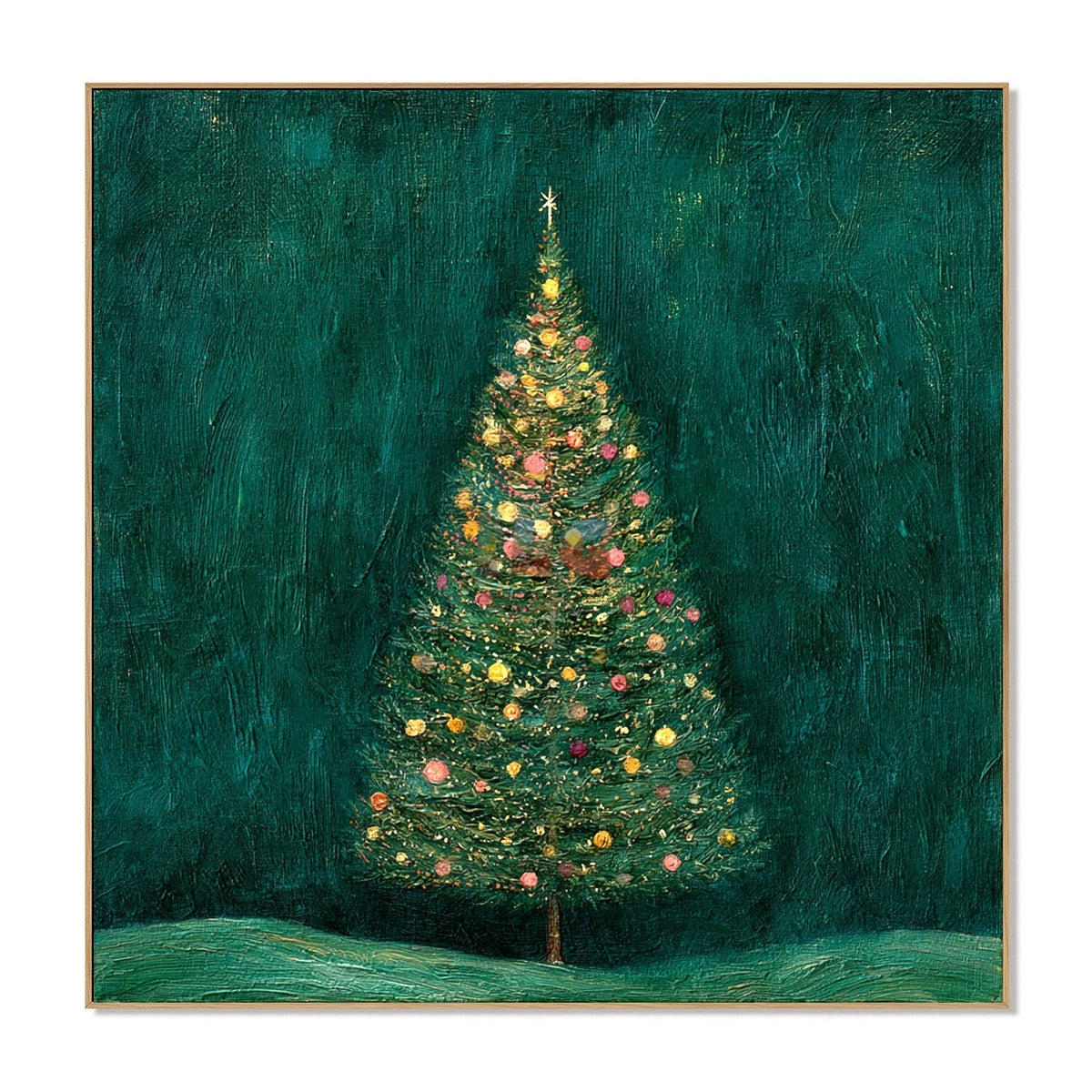 Midnight Evergreen Sparkle – Christmas Tree Textured Wall Art