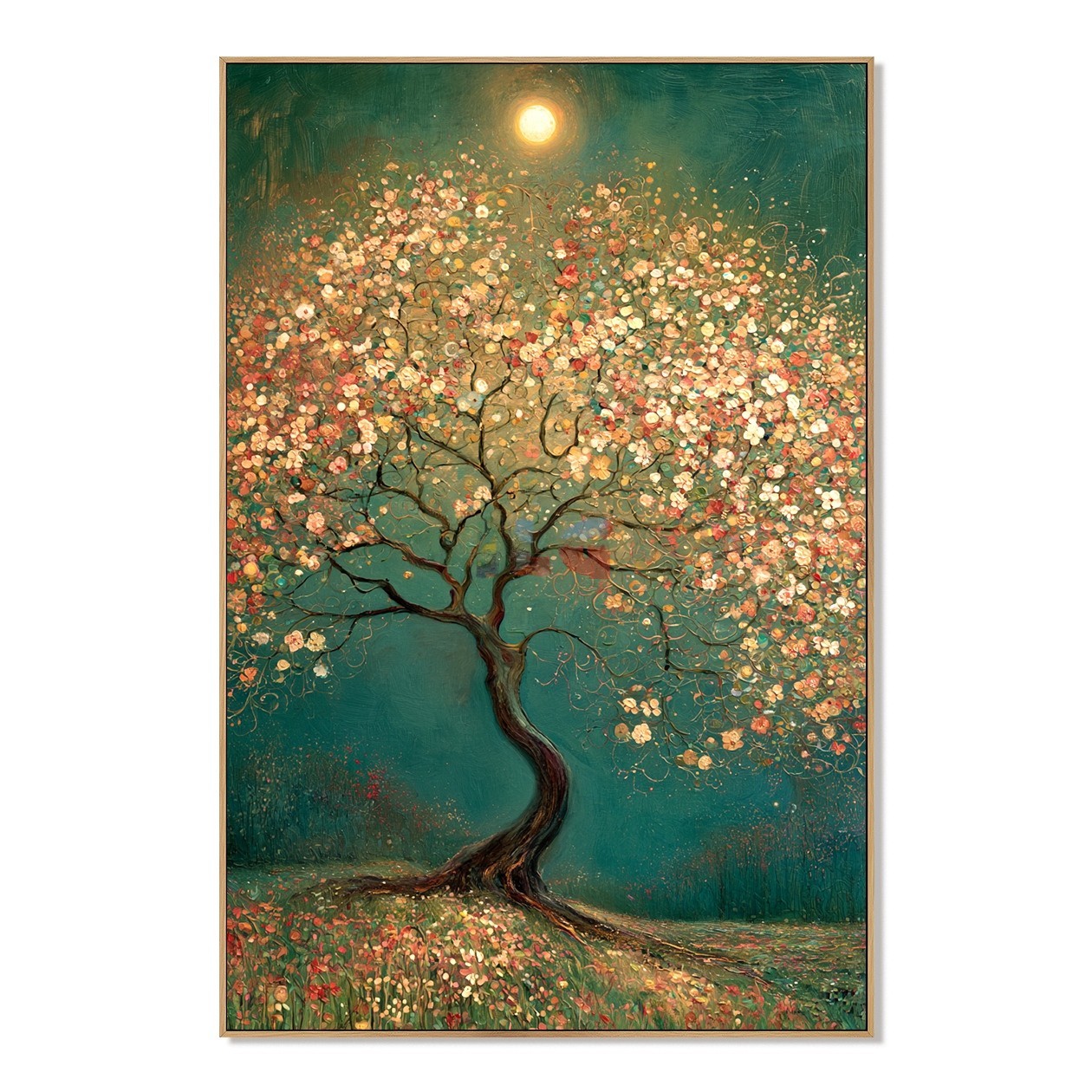 Moonlit Blossom Tree – Romantic Botanical Textured Wall Art