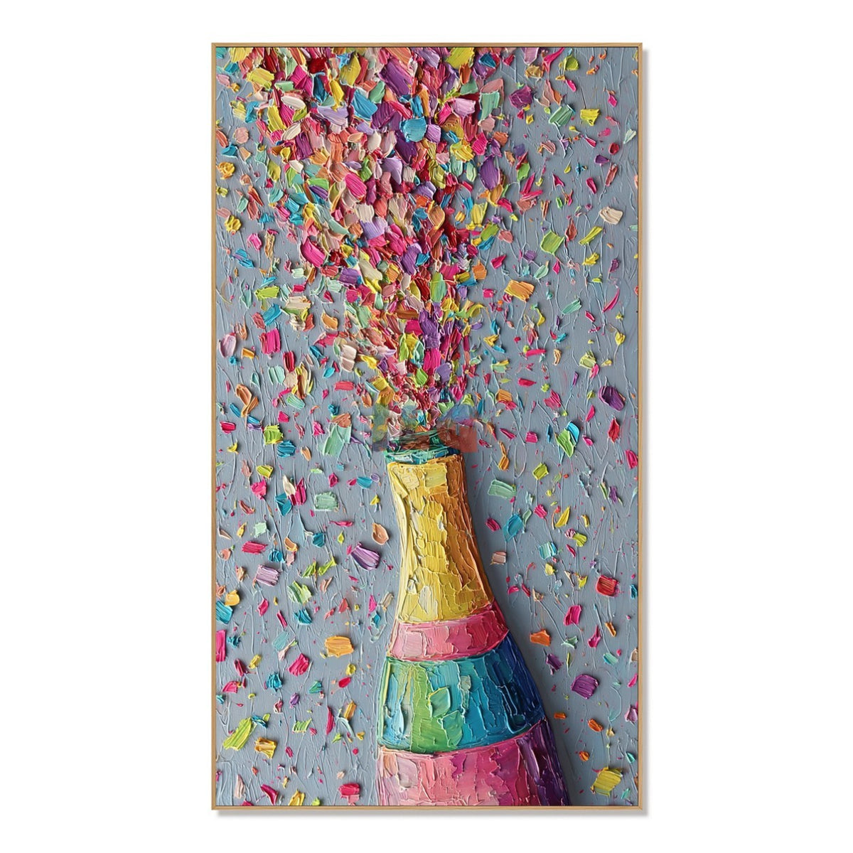 Confetti Canopy – Colorful Impasto Bouquet Abstract Wall Art