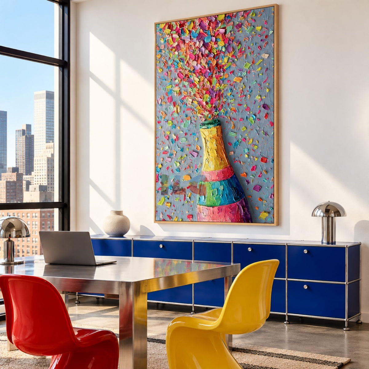 Confetti Canopy – Colorful Impasto Bouquet Abstract Wall Art