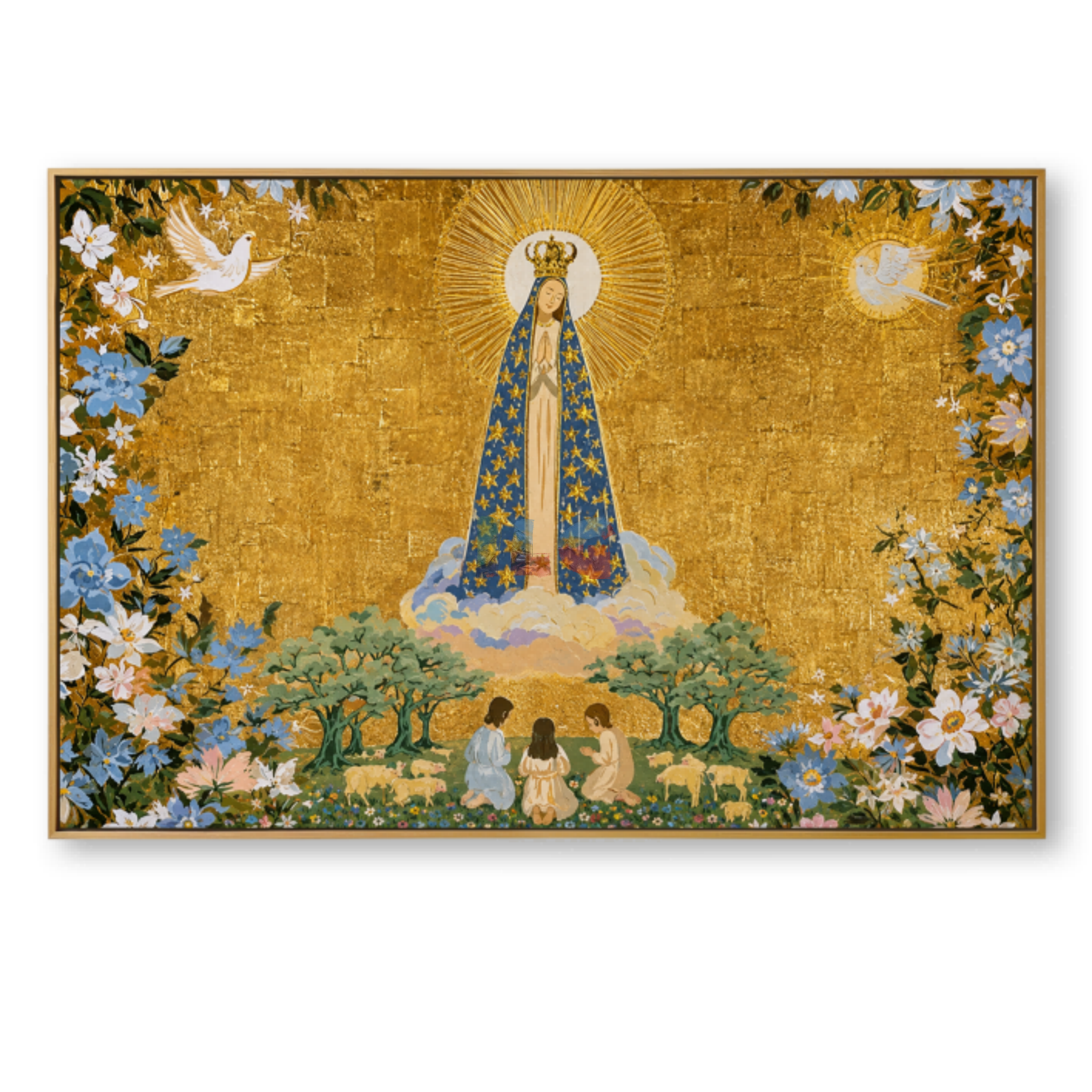 Blessed Garden of Light – Ornate Devotional Floral Wall Art