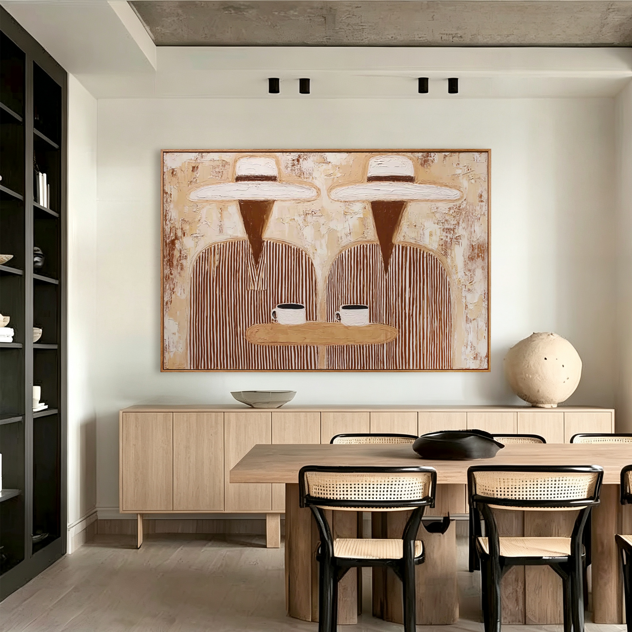 Coffee Break – Hand-Painted Minimalist Oil Painting