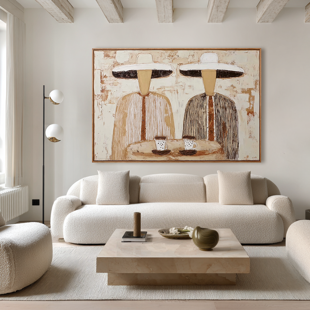 Desert Walk – Hand-Painted Minimalist Oil Painting
