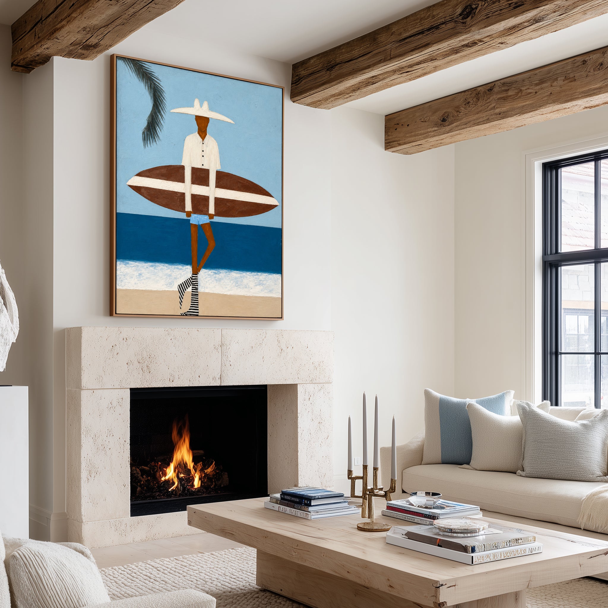Azure Tidekeeper – Coastal Figurative Wall Art